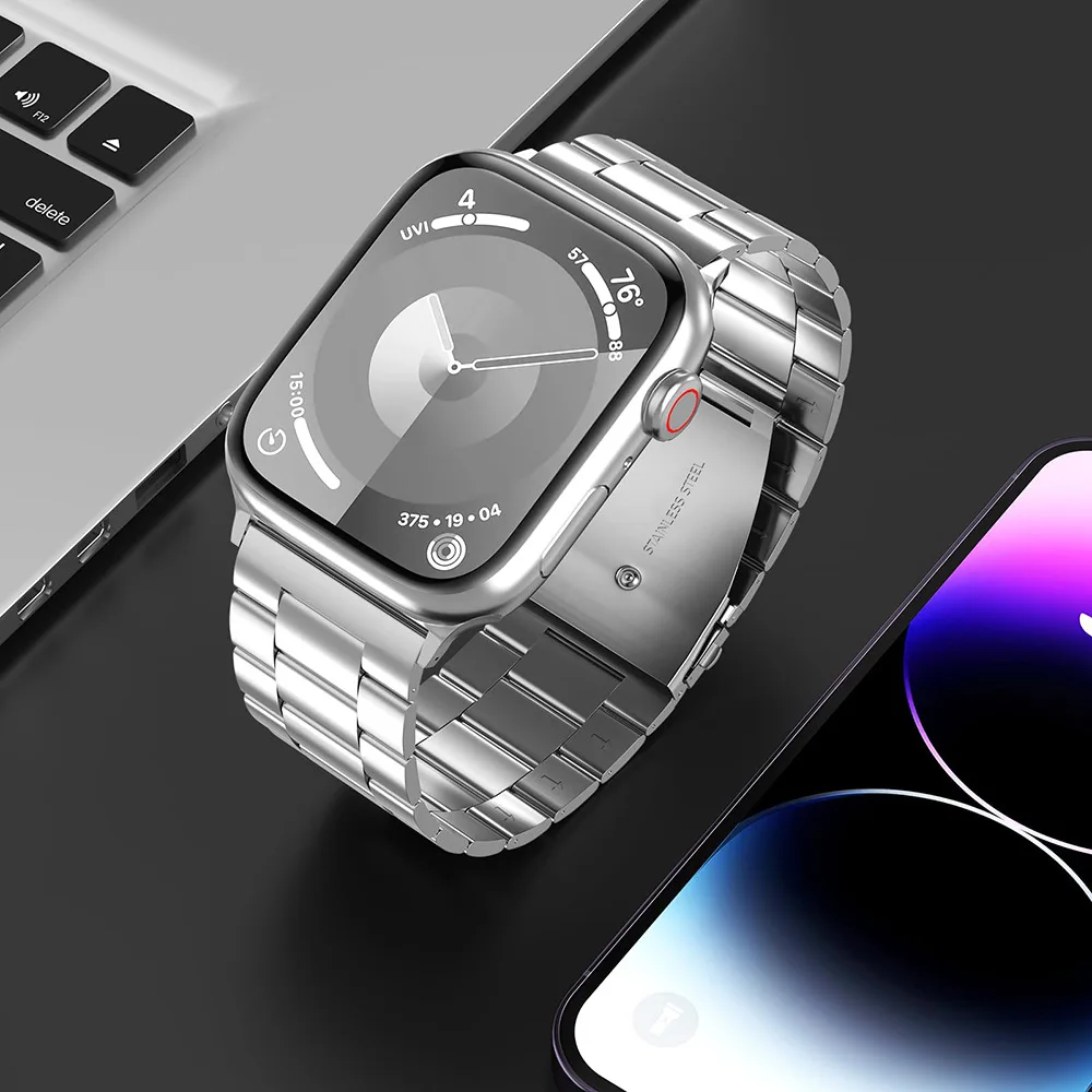 Solid Stainless Steel Watchband Strap For Apple Watch Ultra2 Series 9 8 7 SE 6 Strap For iWatch 49mm 45mm 42mm 40mm 38mm 44mm