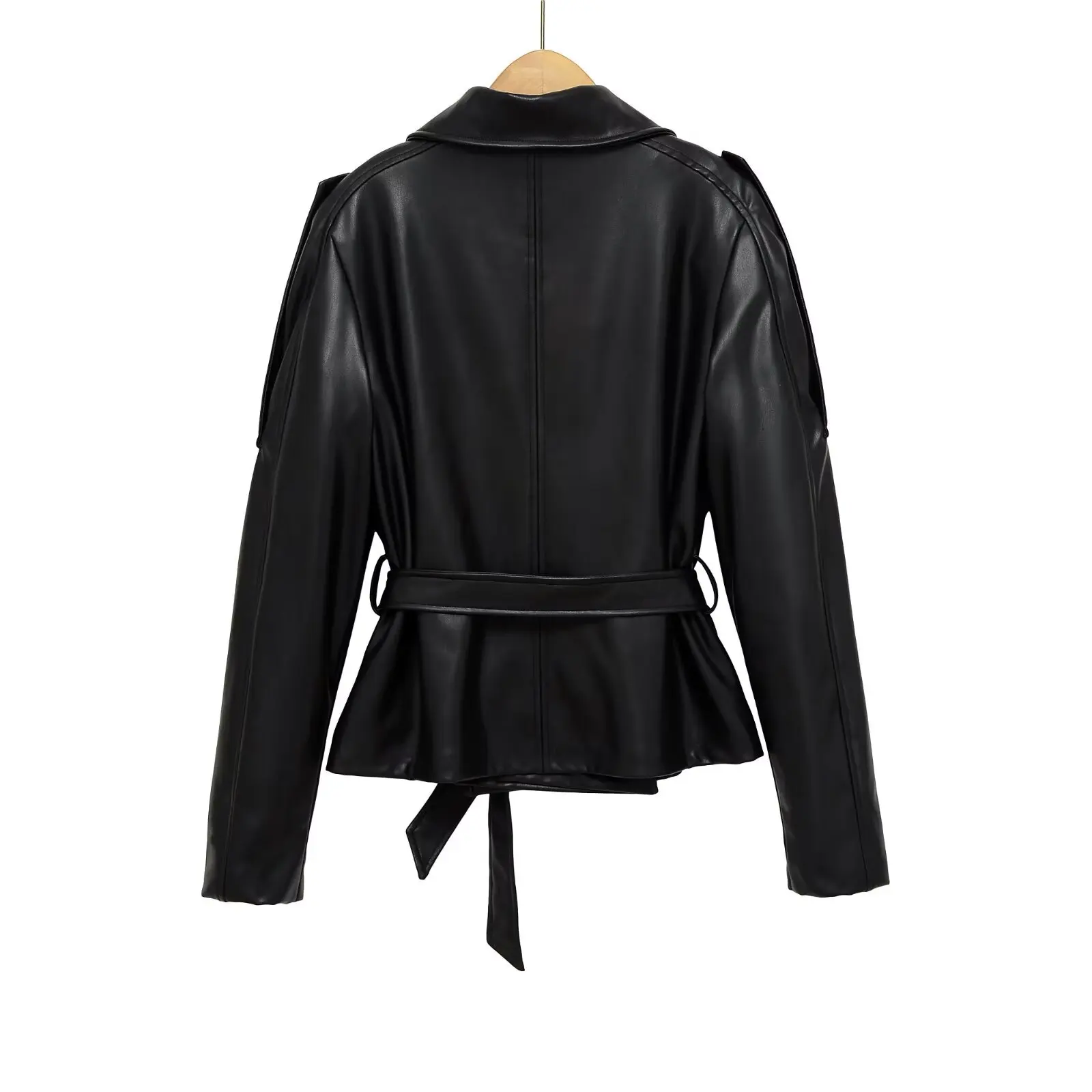 Giacca in Pelle Corta da Donna Stile Street Fashion, Nuova Collezione Autunno 2025, Stile Inglese, Vestibilità Ampia, Cappotto Outerwear