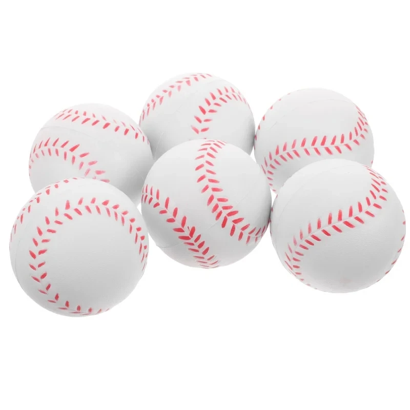 6/24Pcs Mini Baseball Sponge Ball Toy Outdoor Decompression Sport Practice Trainning Base Ball Toy Kids PU Baseball Toy Gift