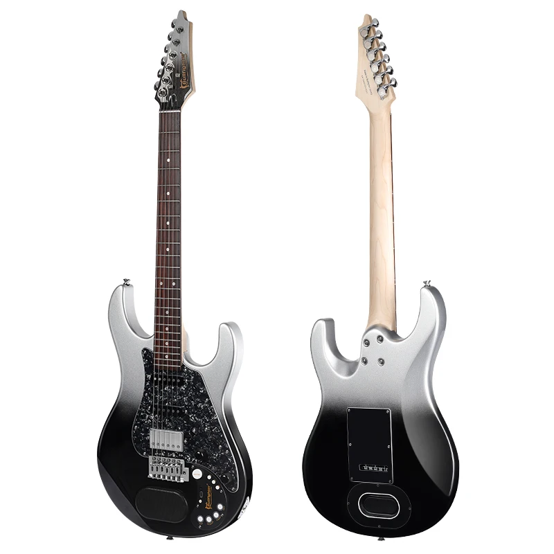 Solid Body 6‑String Electric Guitar Built‑in Speaker Bluetooth Effects Baked Maple Neck Poplar Wood Body For Daily Practice
