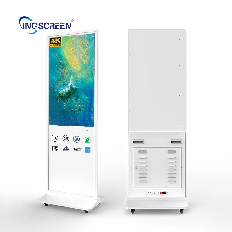 Energy Efficient Commercial Floor Standing Digital Kiosk Dust Resistant Ad Player Low Power for Retail Store Entrance Mall