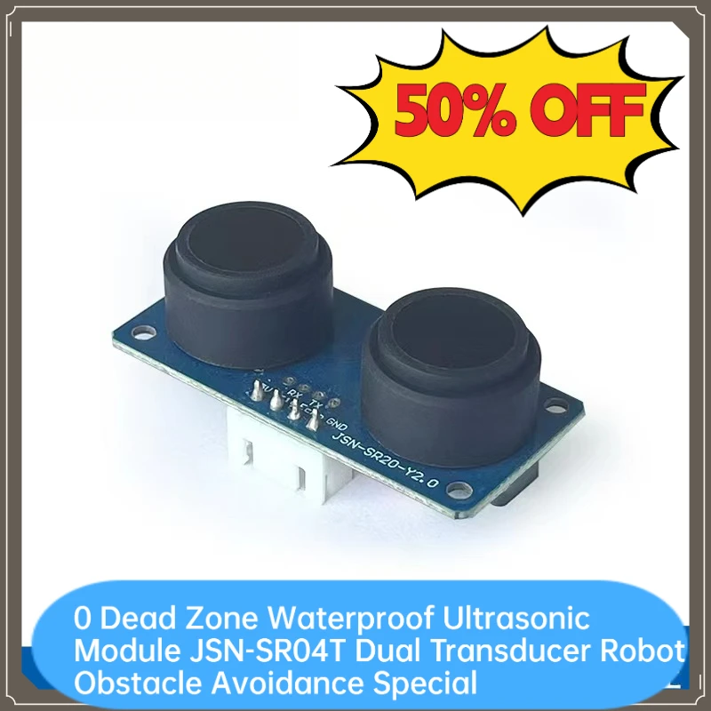 JSN-SR04T Waterproof Ultrasonic Ranging Module with Dual Probes, Zero Blind Zone, Special Sensor for Robot Obstacle Avoidance