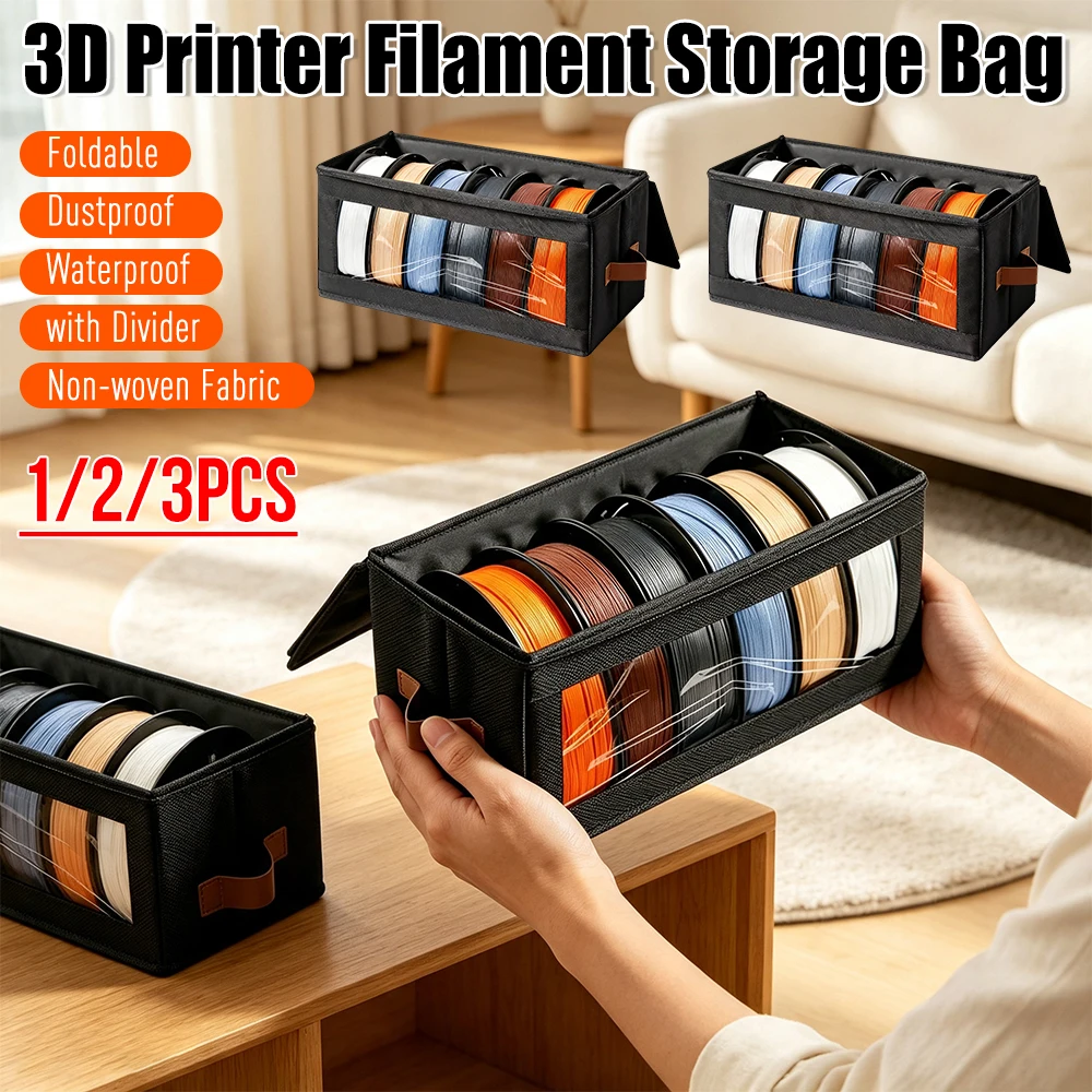 3D Printer Filament Storage Containers 6 Spools 1KG 3D Filament Dryer Stackable for 3D Printing Enthusiasts Home Studio Workshop
