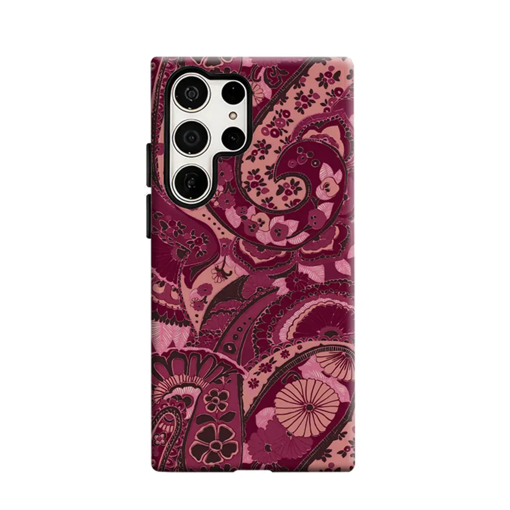 CaseLumi Phone Case For Samsung Galaxy S25 S24 S23 Ultra Plus HD Hard Paisley Charm Double Layer Cover Film Shell