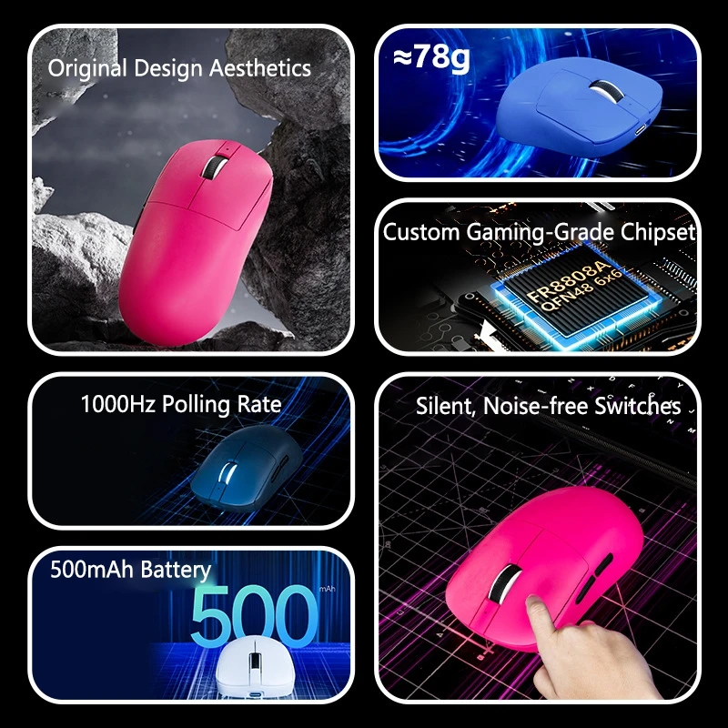 New 3-Mode Mouse Wireless Bluetooth Charging Mouse Gaming Esports Lightweight Light Effect Ergonomic Design Bluetooth Mouse