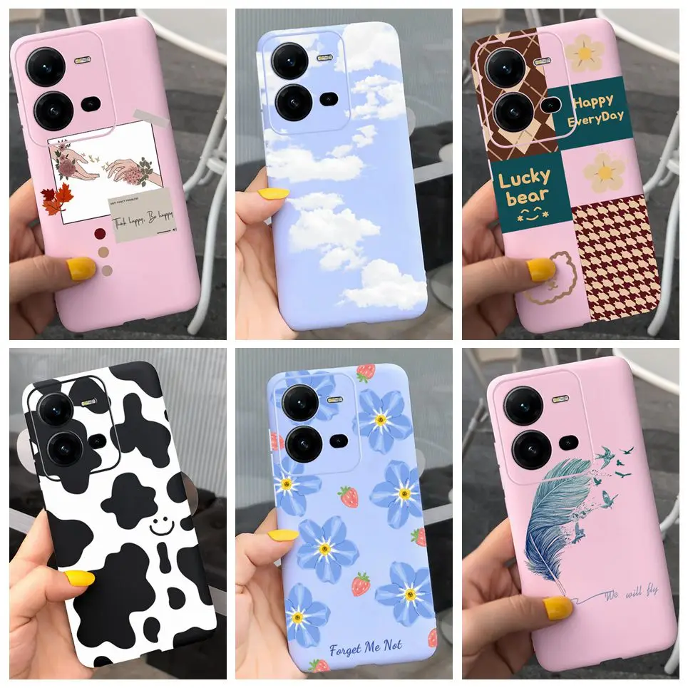 For Cover Vivo X80 Lite 5G Phone Case 6.44 inch Retro Style Fashion Back Fundas Shell For Vivo X80Lite X 80 Soft Silicone Coque