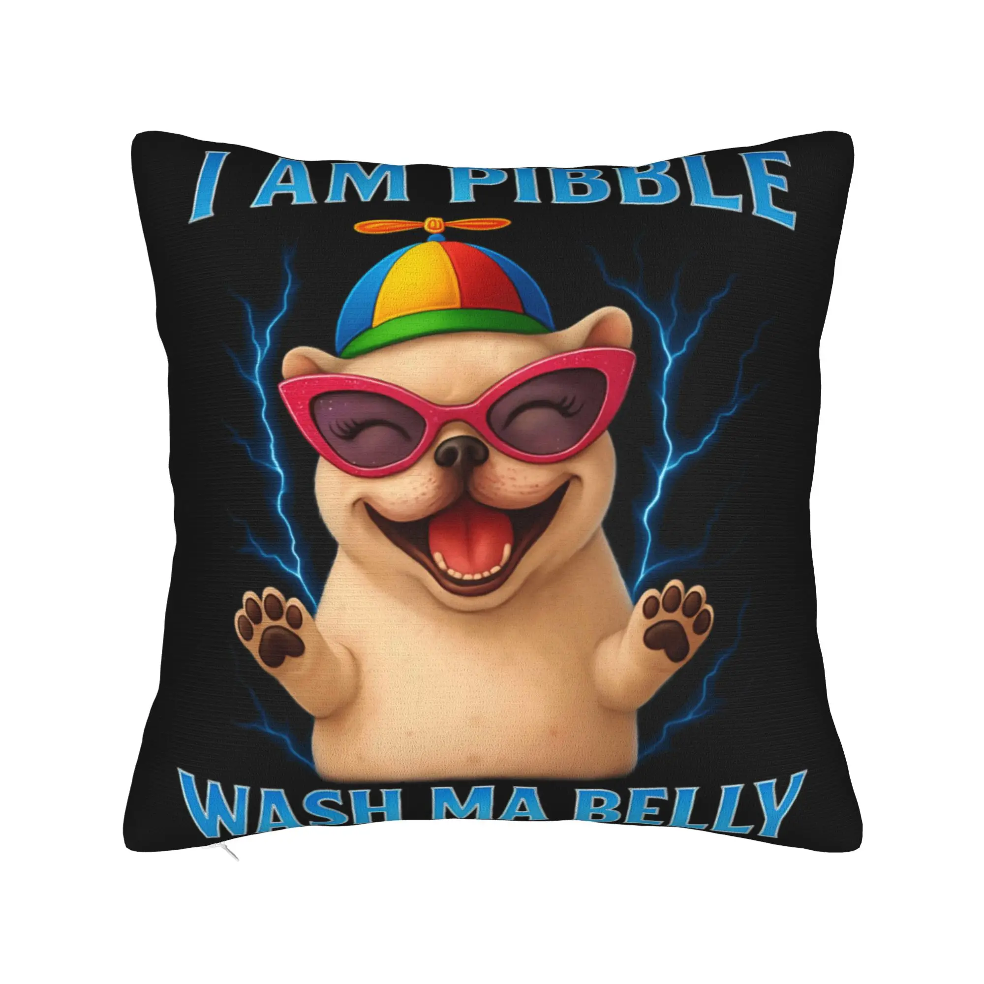 Pillow Cover Dog Pibble Animal Funny Meme Humor Cute Pitbull Art  Kawaii Pillow Case For Sofa Couch Bed Living Room Pillowcases