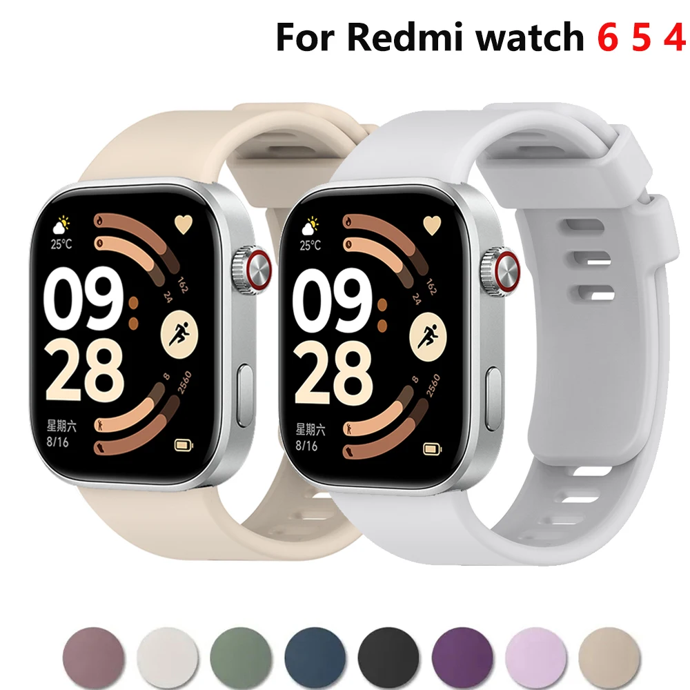 

Sport Silicone band For Redmi watch 6 5 4 Strap SmartWatch Accessories Wrist belt Bracelet correa For Xiaomi Mi Band 8 Pro/9 Pro