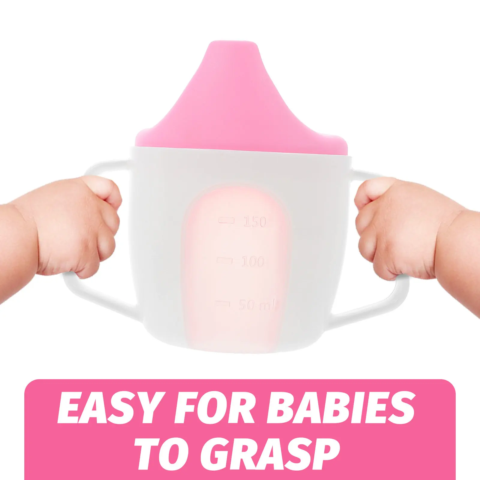 

Детская непроливаемая чашка-поильник для малышей с эргономичной ручкой, безопасный материал, легко моется, для питья и кормления детей