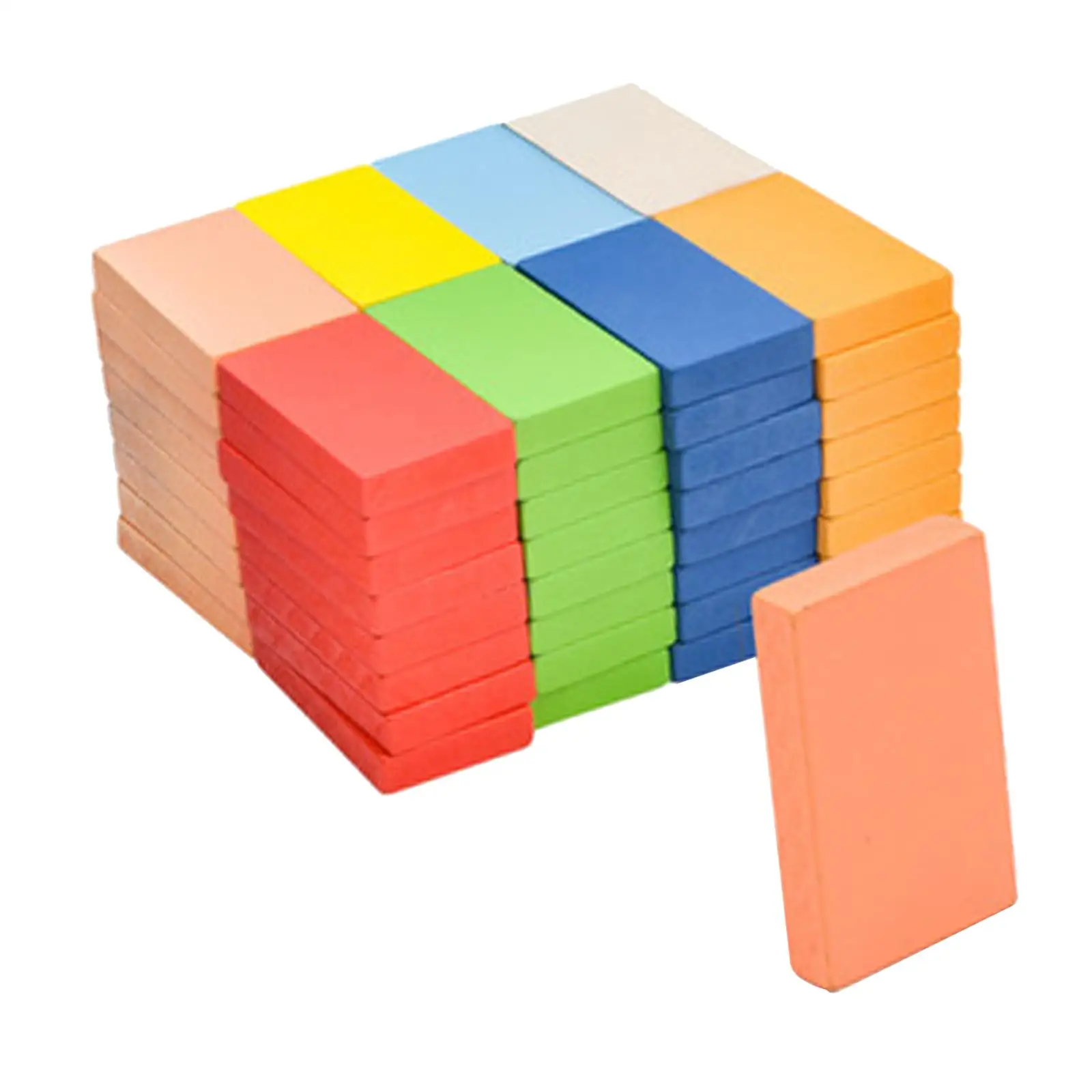 Colorful Wooden Building Blocks Educational Games Tile Toy for Kids Adults Birthday Gift for Boys Girls