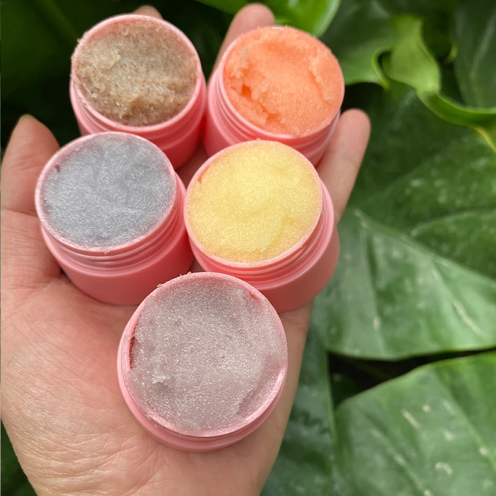 Private Labe LIP SCRUB Logotipo personalizado Esfoliante exfoliante con sabor a fruta de 8 colores reduce las líneas de los labios elimina las células de la piel muerta Maquillaje Vegano