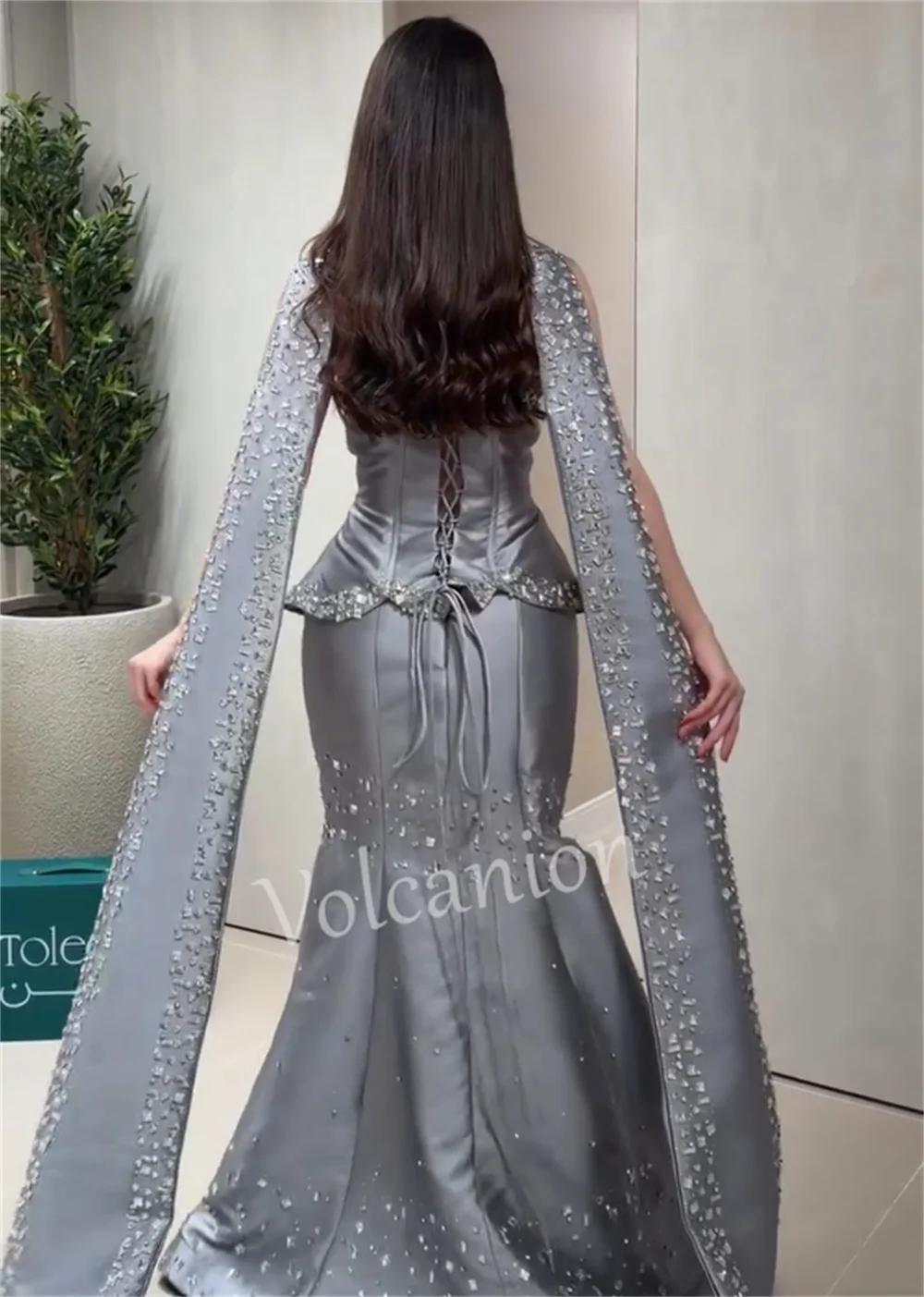 Customized Fashion Pattern Pleat Sequined Mermaid Strapless Long Bespoke Occasion Prom Dresses Simple