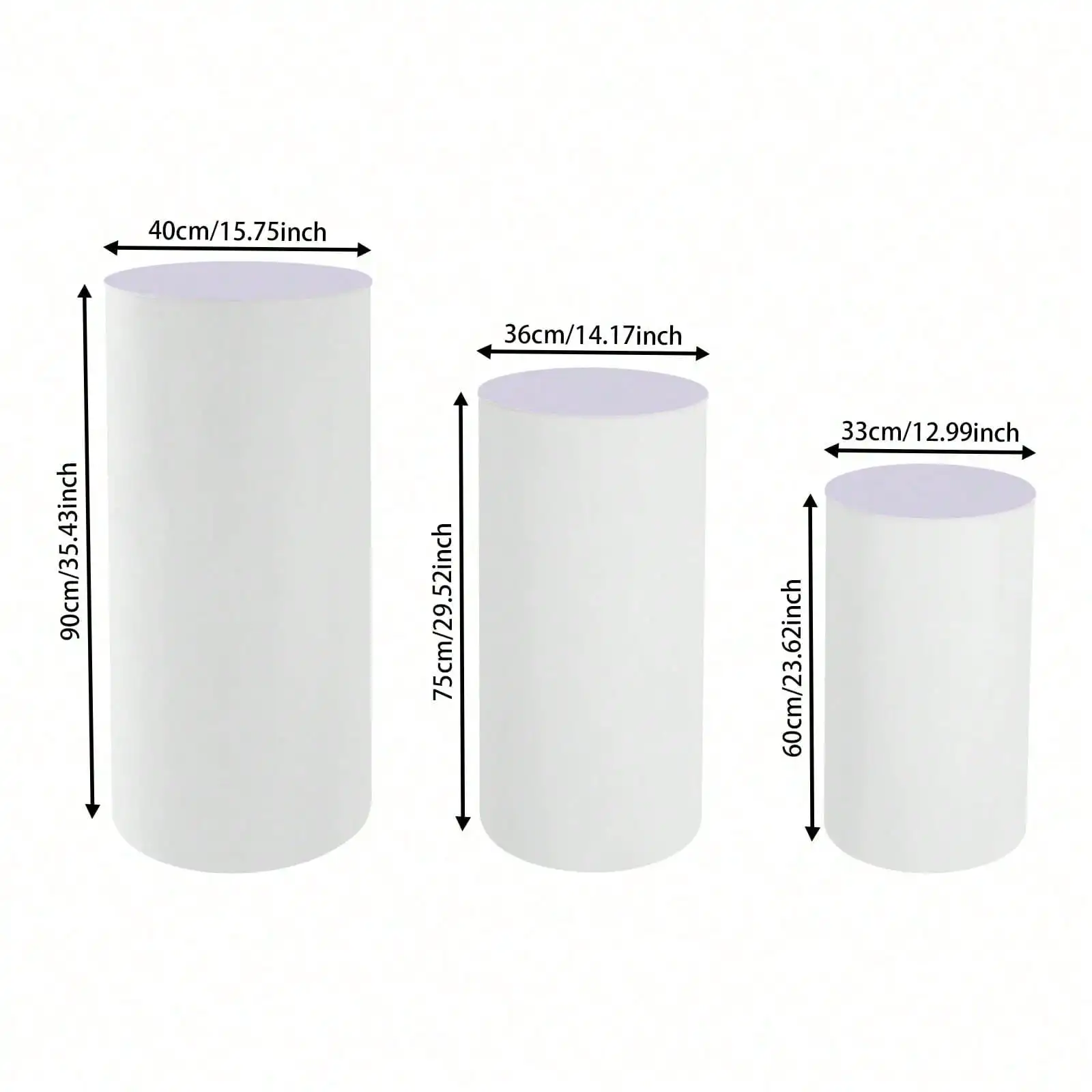 

3Pcs White Cylinder Pedestal Stands Round Cylinder Pedestal Display Plinth Pillars For Wedding Party Decor