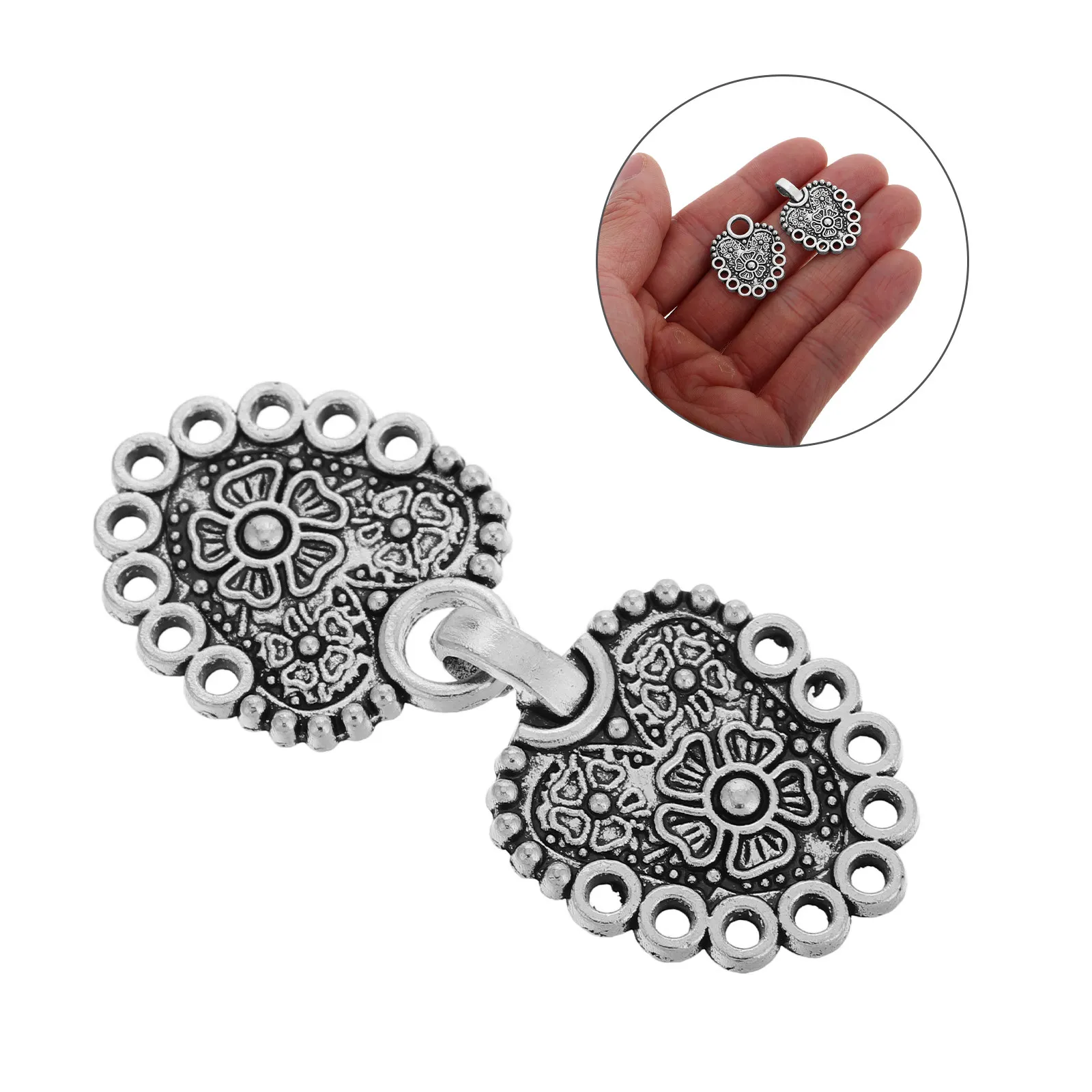 2Pcs Waist Snap Buckles Vintage Shawl Clips Cloak Closures Heavy Duty Zinc Alloy Cardigan Sweater Dress Fastener Clips