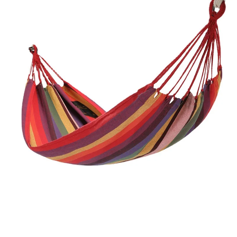 Outdoor hammock swing thickened anti-rollover canvas strap single hanging chair indoor home portable camping