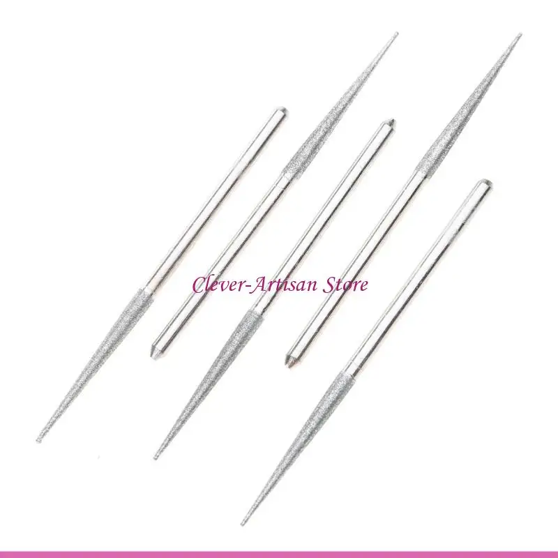 e06b 5pcs 3mm 미니 드릴 다이아몬드 갈기 바늘 조각을위한 다이아몬드 연마 유리 드릴 비트 비트 생크 연삭 막대