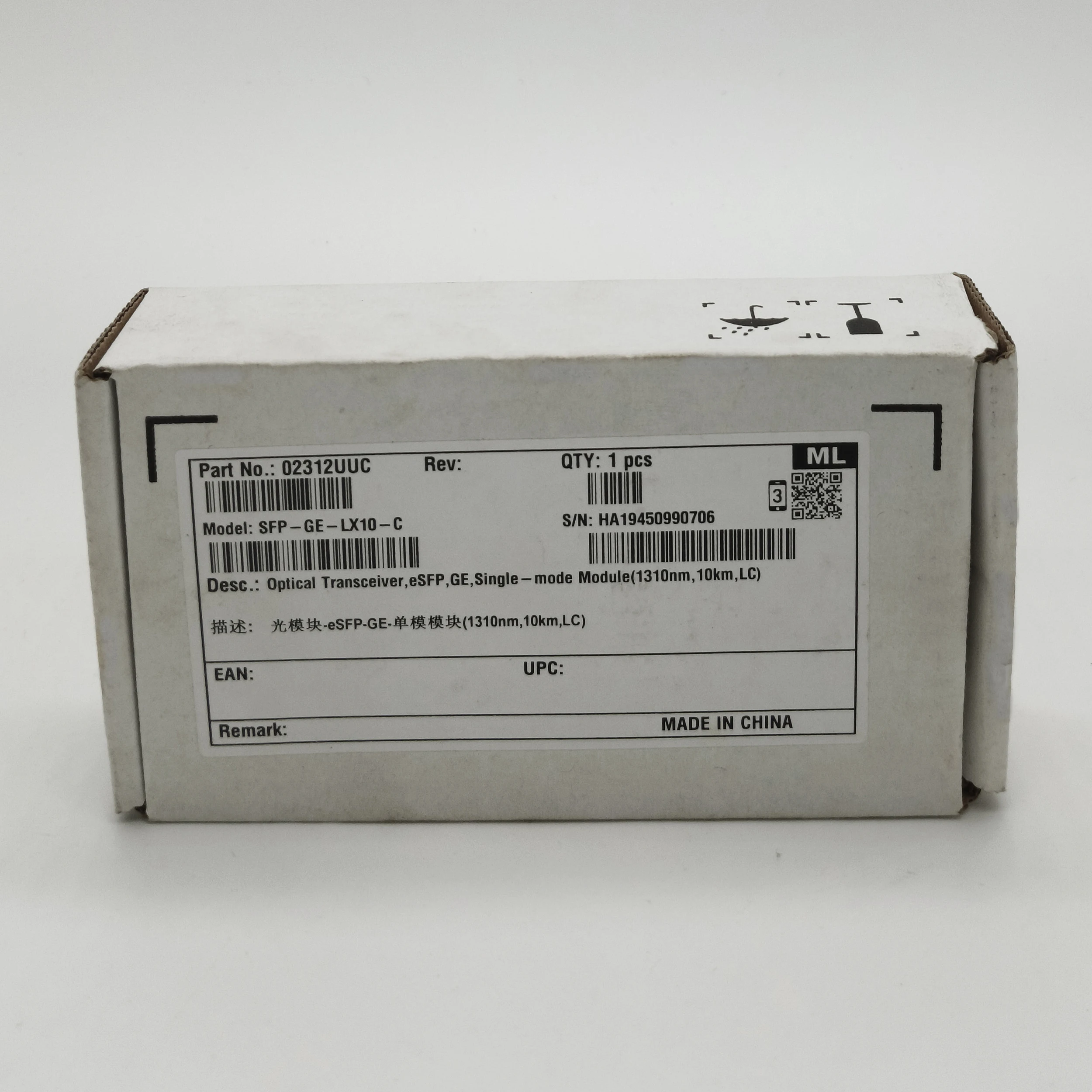 Asli untuk Huawei 02312UUC SFP-GE-LX10-C eSFP GE mode tunggal 1310nm 10km modul optik Transceiver