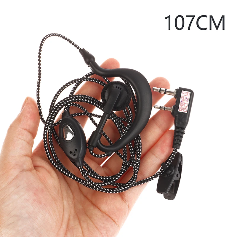 Auricular con gancho para la oreja de alta calidad, interfono para BAOFENG UV5R, auricular de 2 pines, micrófono para Radio de seguridad, Walkie Talkie