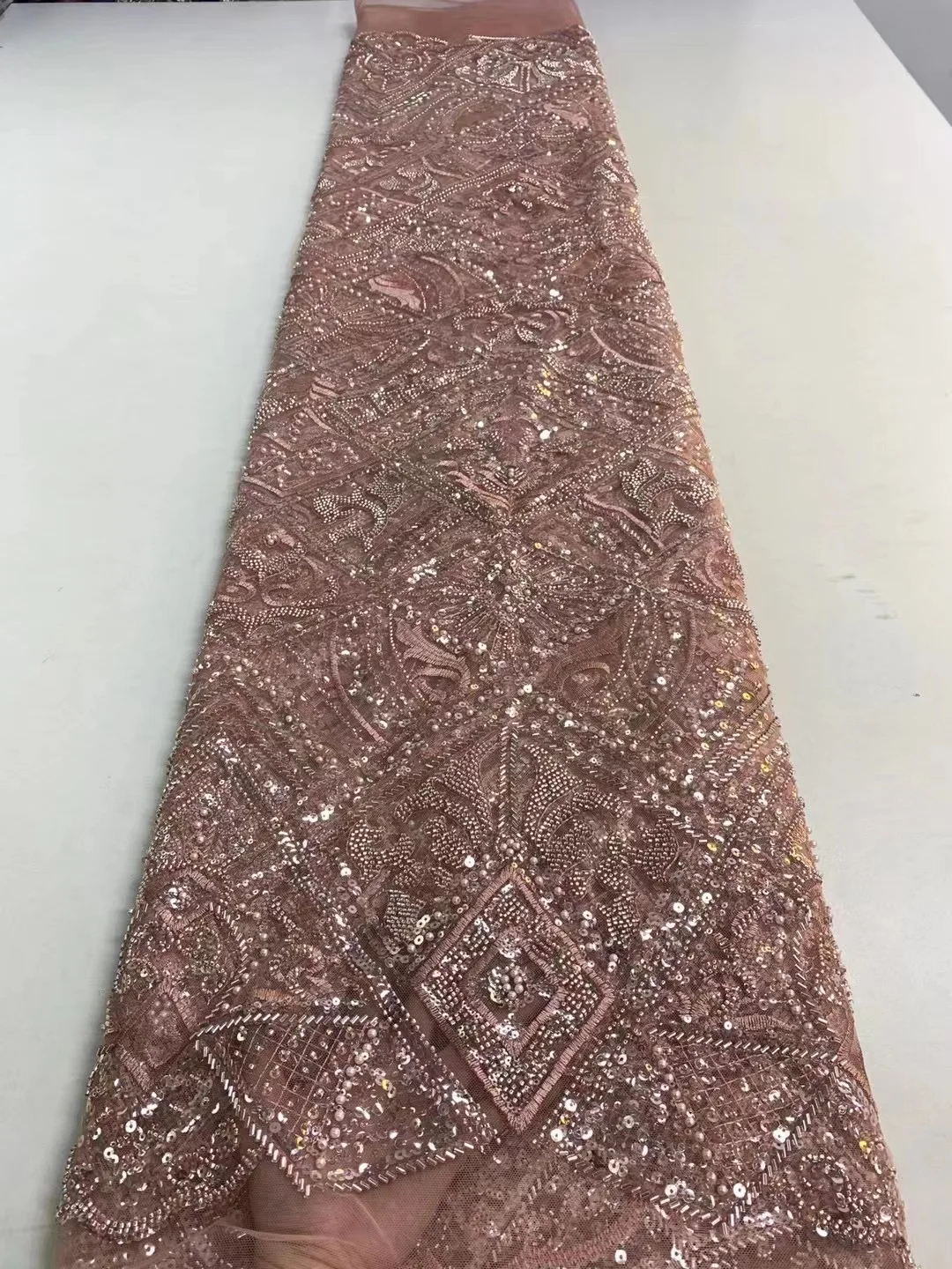 African Bead Lace Fabric High Quality 2023 French Embroidery Nigerian Sewing Material Handcut Sequin Net Lace Fabric PL028-1