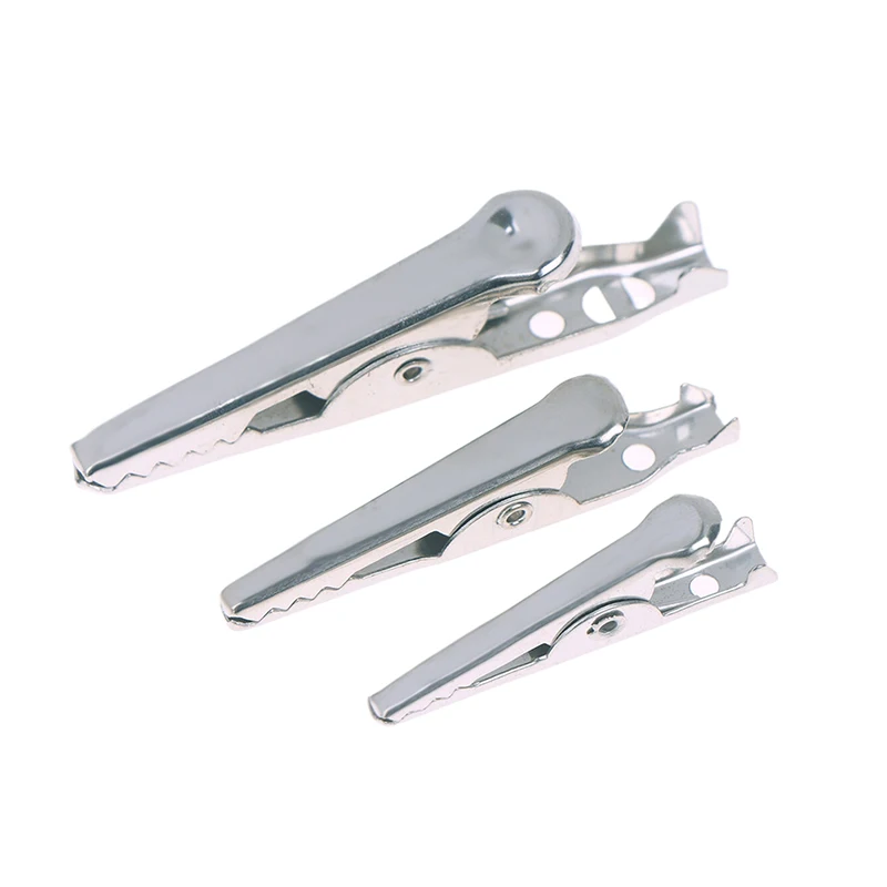 50PCS 28mm 35mm 45mm Mini Alligator Clips Mini Silver Metal Alligator Clip For Electric Testing For Battery Test