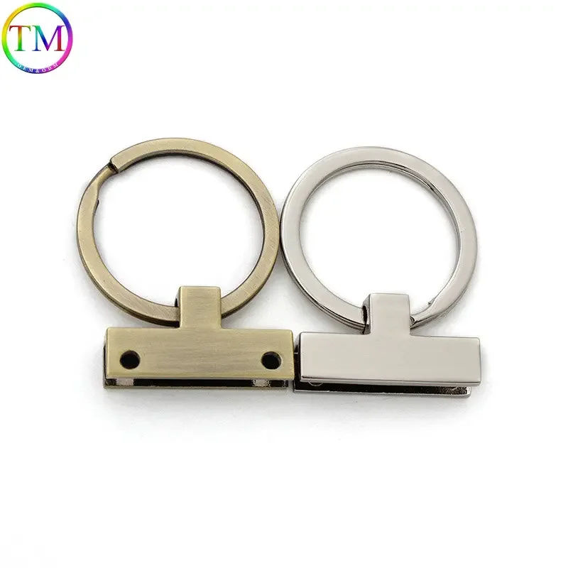 10-50 Pieces High Quality Metal Key Ring T-Shape Key Fob With Split Key Rings,Key Fob Hardware Keychain Hardware Accessories Key