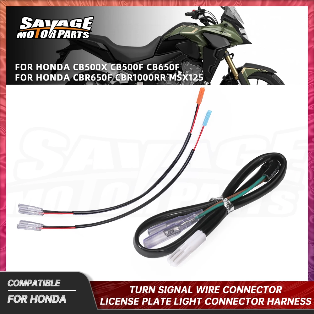 

CB500X CB500F 2024 License Plate Light Cable Plug Connector For Honda CB650F CBR1000RR MSX125 GROM Turn Signal Wire Connector