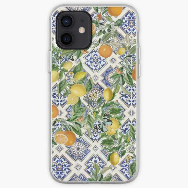 Sicilian Mediterranean Tiles And Citrus  Phone Case Customizable for iPhone 11 12 13 14 Pro Max Mini X XS XR Max 6 6S 7 8 Plus