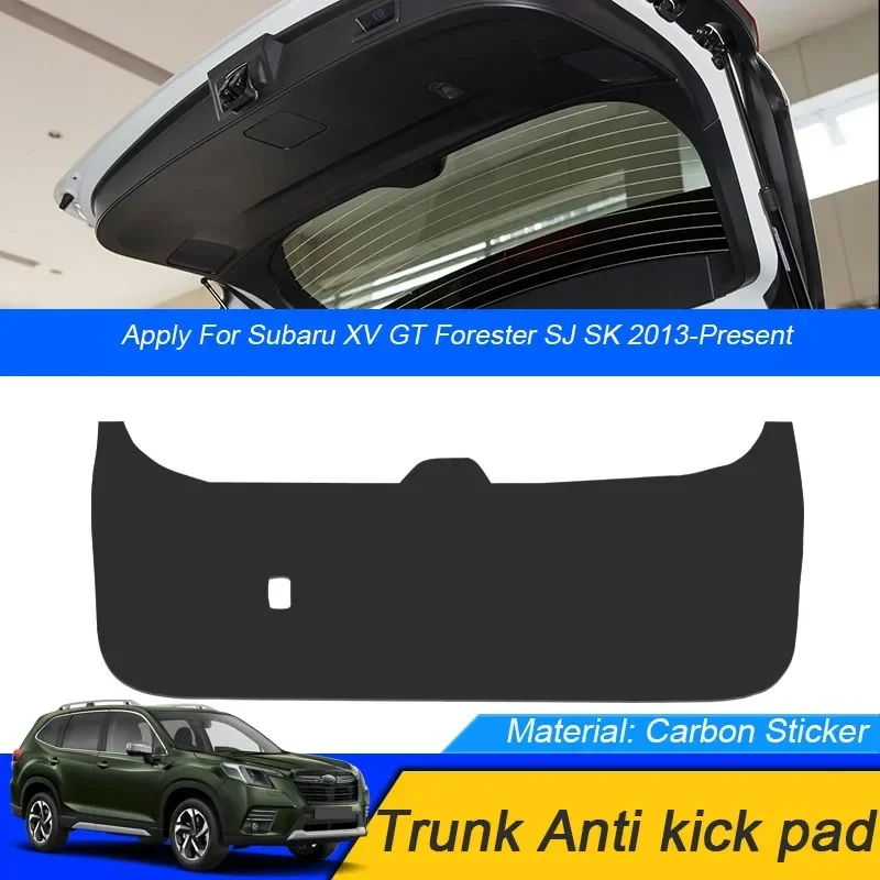 For Subaru XV GT Forester SJ SK 2013-Present Car PU Leather Mat Anti-kick Cushion Trunk Weather Tailgate Sticker Accessories
