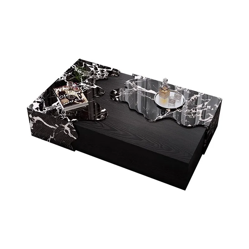 

Marble coffee table small apartment premium Italian minimalist light luxury rectangular art Internet celebrity