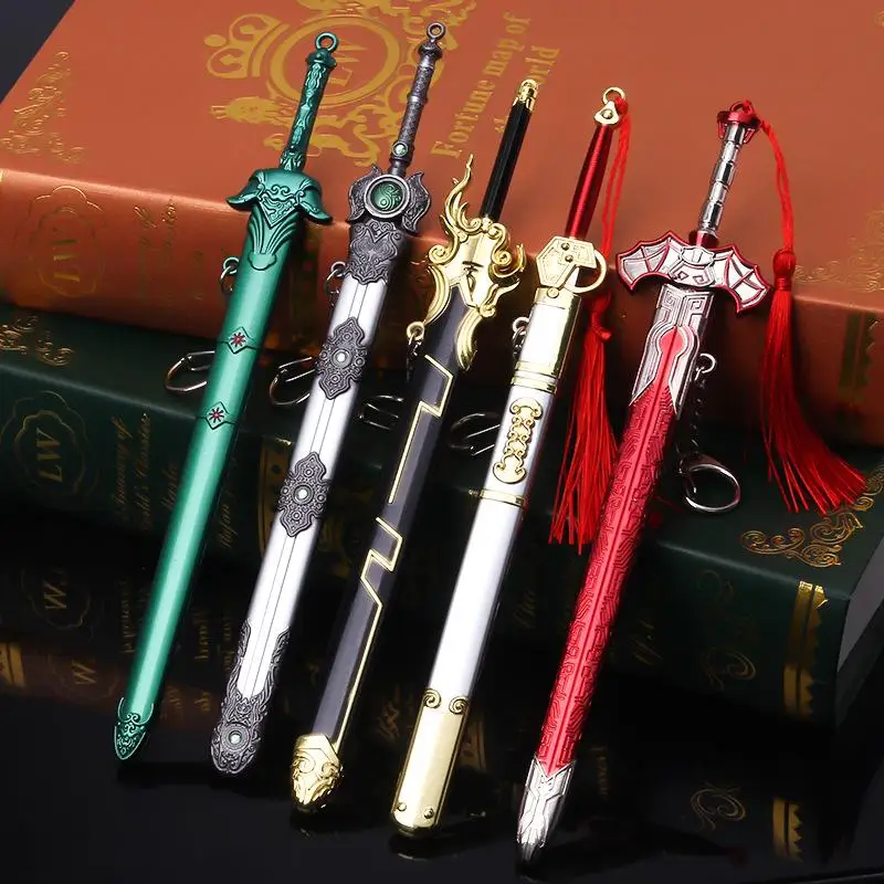 Wind Cloud 22cm Alloy Decorative Sword Model with Scabbard Inspired By Chinese Legend Elegant Zinc Alloy Craft Desktop Display