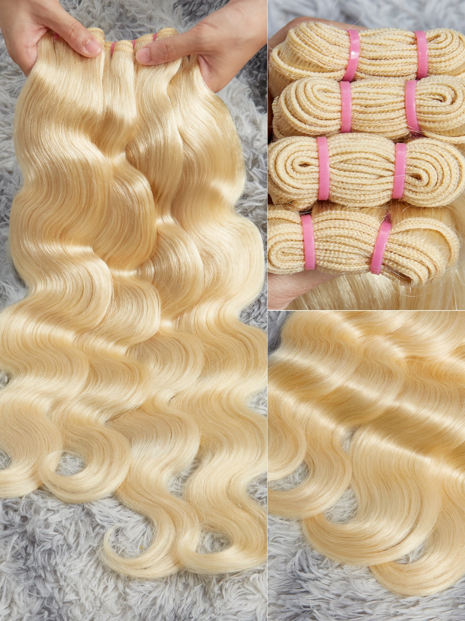 Colored 613 Honey Blonde Hair Weave 1/3/4 Bundles Brazilian Body Wave Remy Hair Bundle 8 To 24 inch Human Hair Weft Can Be Dye