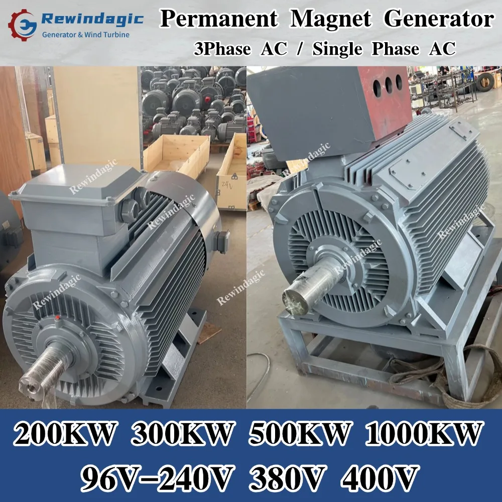 High Power 100KW 300KW 500KW 3Phase Alternator 220V 380V 400V Infinite Energy Permanent Magnet Generator Dynamo For Household