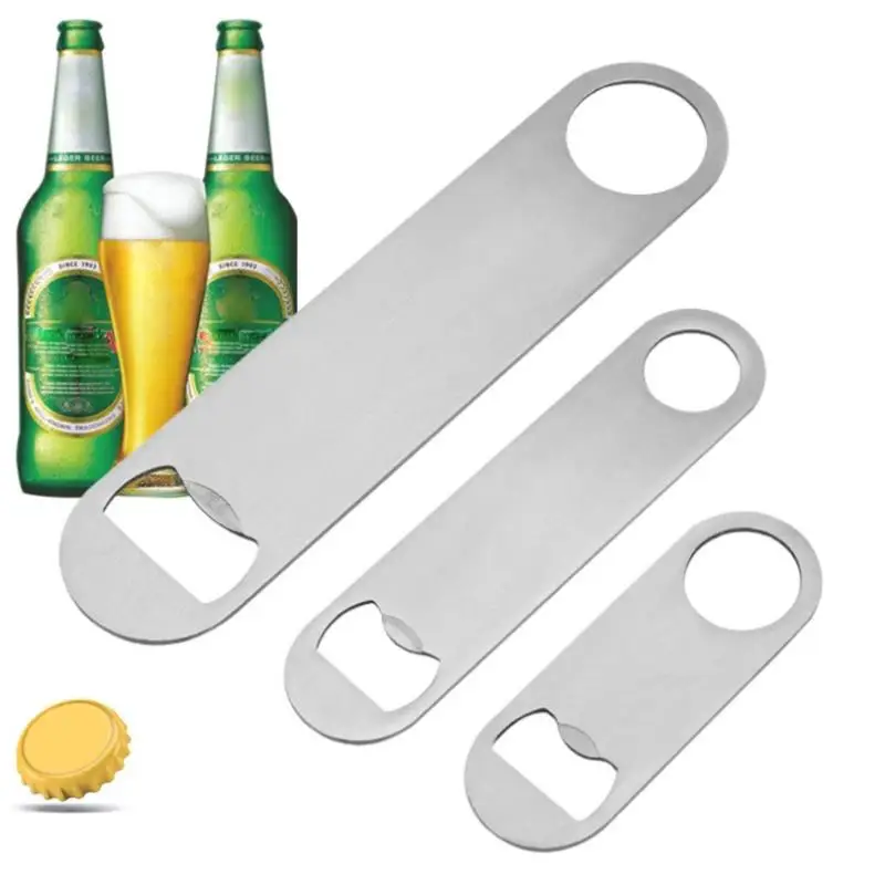 C 1pc new Mini Durable Beer Bottle Opener Stainless Steel Flat Speed Bottle Cap Opener