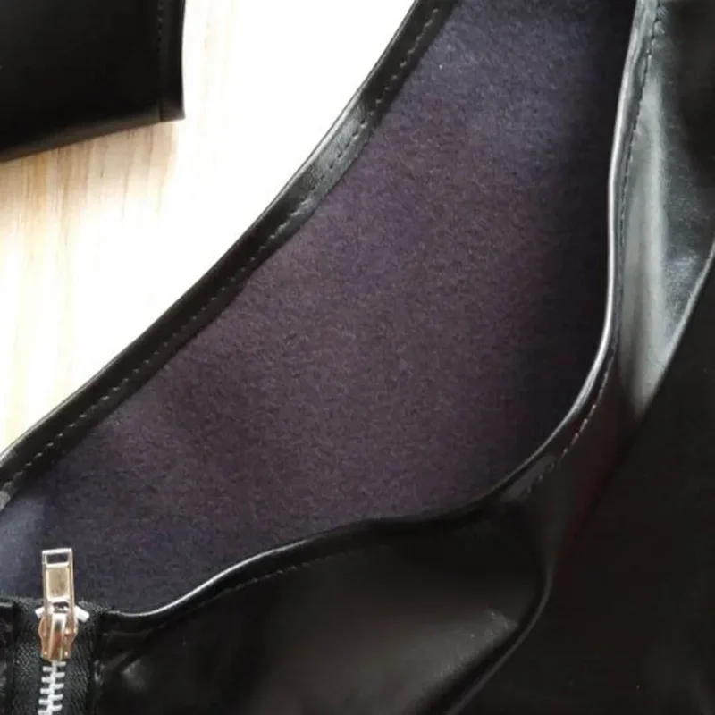 مفتوح المنشعب بولي Leather الجلود فضفاض السراويل الطويلة مثير رجل Tpen بعقب كلوبوير مثلي الجنس المثيرة ضيق الملابس الداخلية ملهى ليلي القطب الرقص بنطلون #5