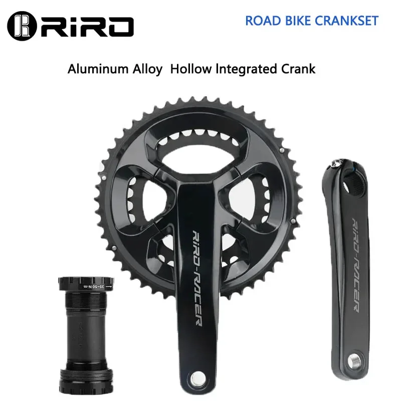 RIRO RACER R9 170mm 110BCD 34-50T Double Chainrings Sprockets Hollow for Road Bike Intergrated Crankset Bicycle Chainwheel