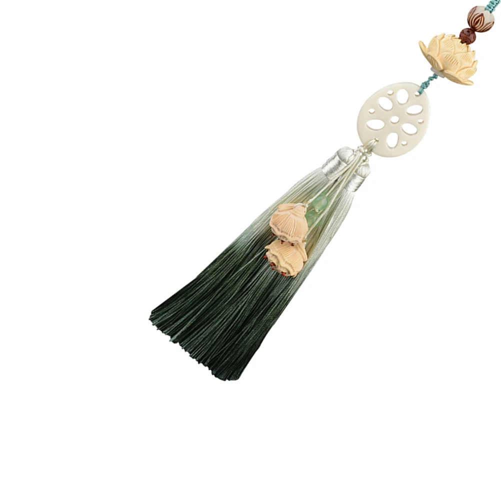 

Lotus Root Tassel Hanging Chain Car Decor Clothes Accessory Durable H Knitted Rope Bodhi Tassel Hanging Chain Beads