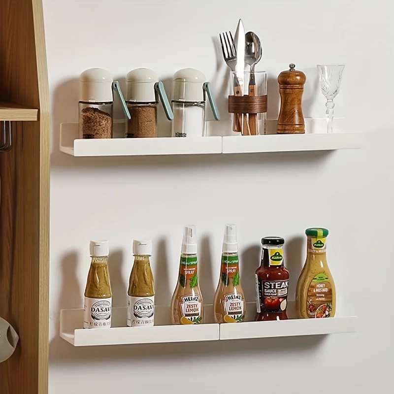 Étagères flottantes - Un système de rangement extensible adapté aux salles de bain et aux cuisines, capable de contenir des produits de soin de la peau