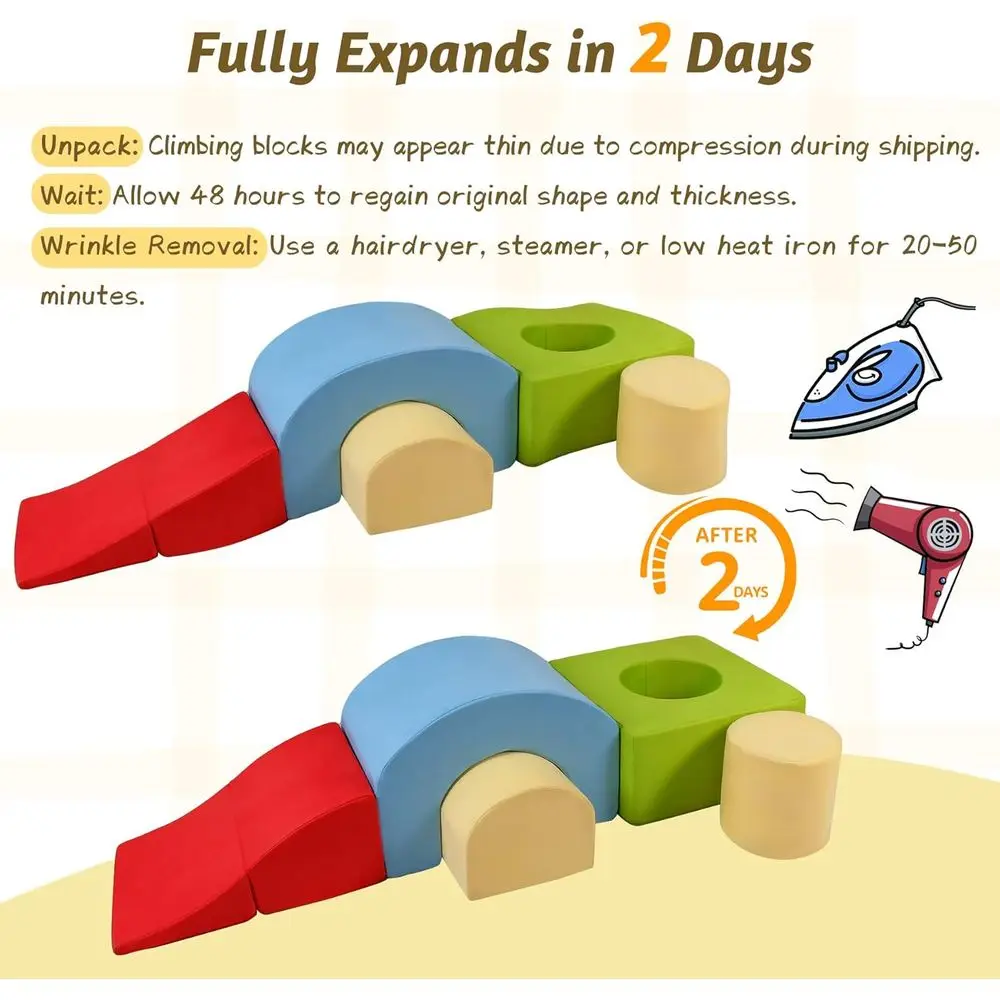 Miękkie piankowe klocki do wspinaczki dla maluchów: 5-częściowy centrum zabaw w pomieszczeniach dla dzieci w wieku 1-3 lat