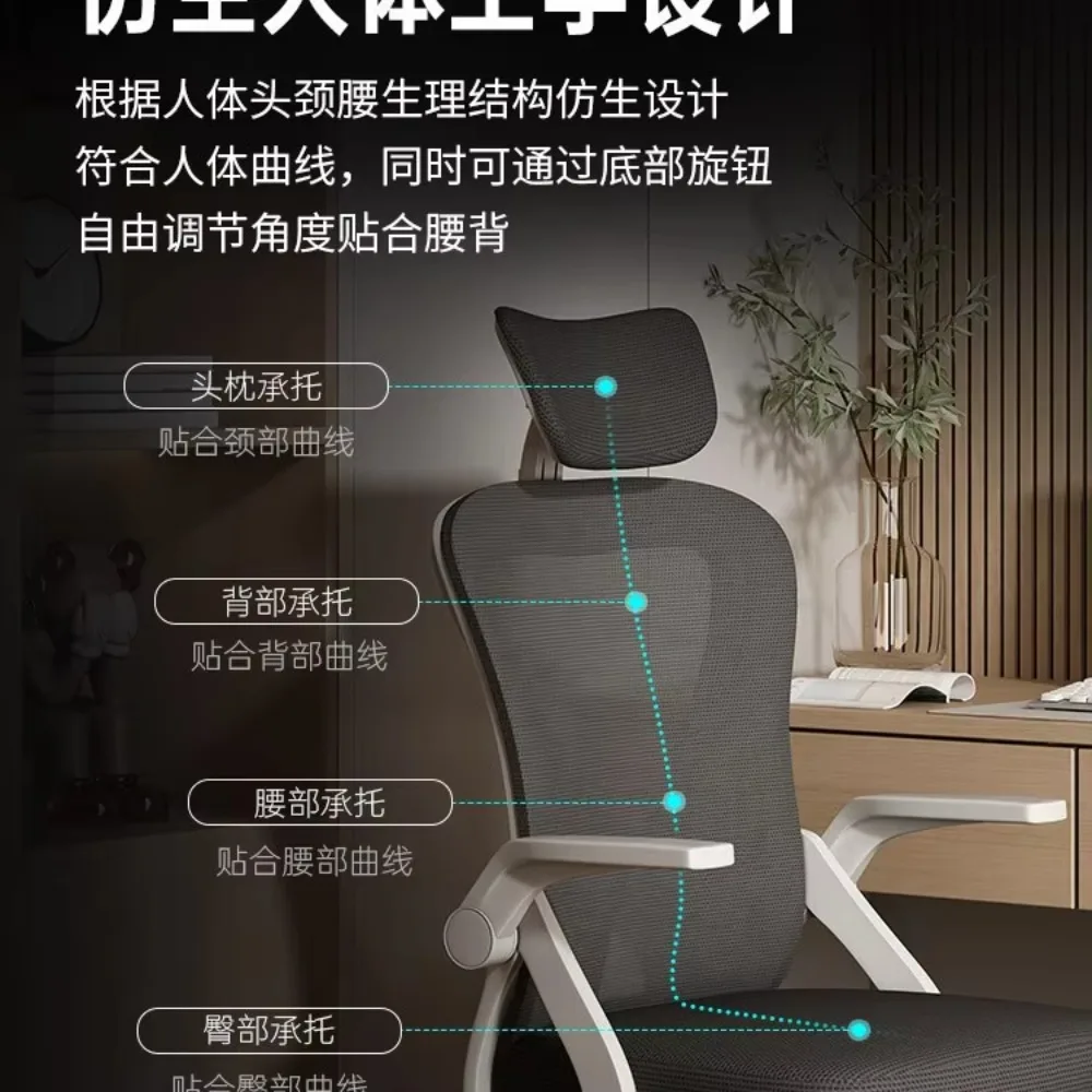 Silla ergonómica Silla  ornador Oficina en casa Cómodo asiento reclinable sentario para dormitorio  estudiantes