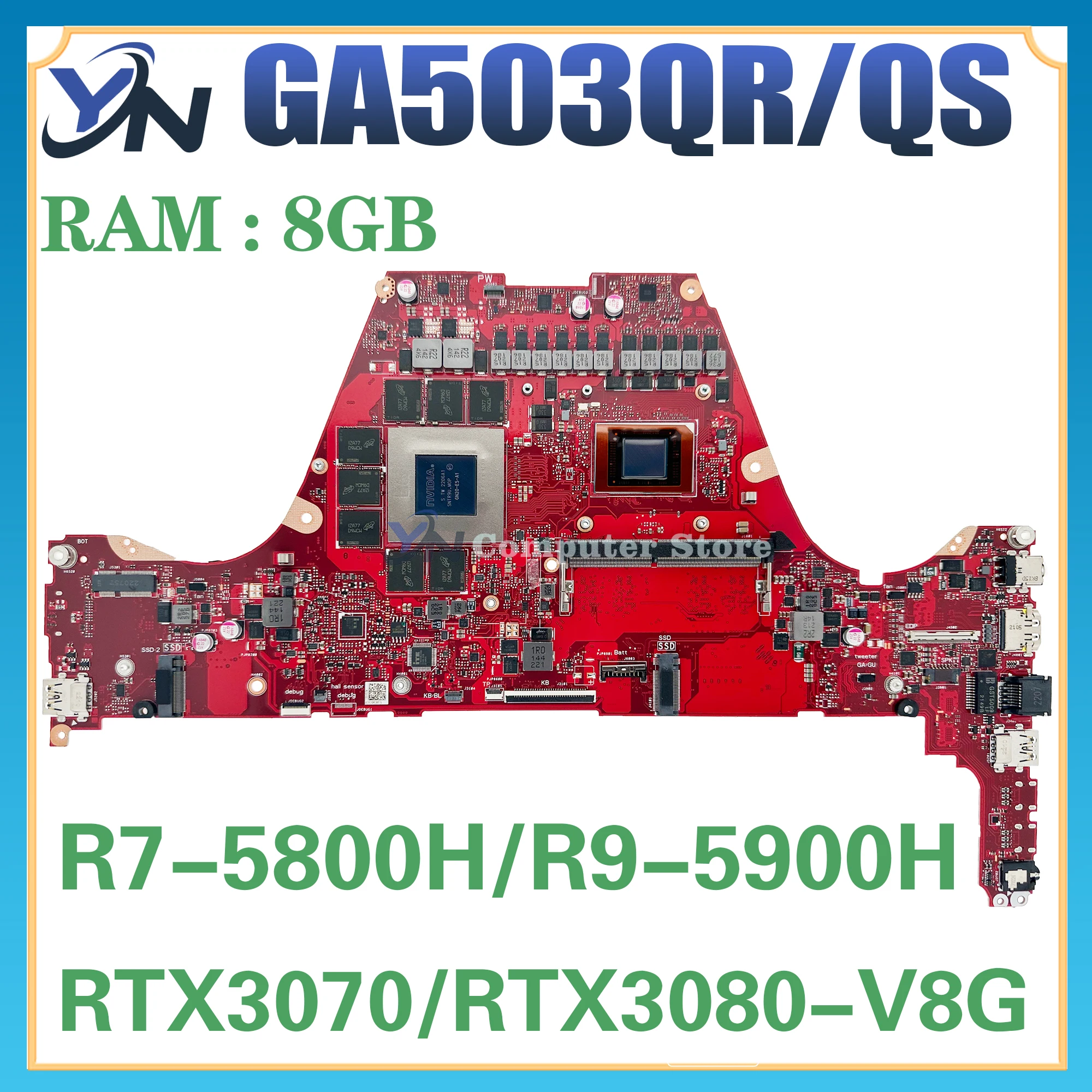 

Материнская плата для ноутбука GA503QR материнская плата ASUS ROG GA503QS GA503Q GA503QM R7 R9 RTX3080/RTX3070-V8G RTX3060/V6G 16GB/8G-RAM