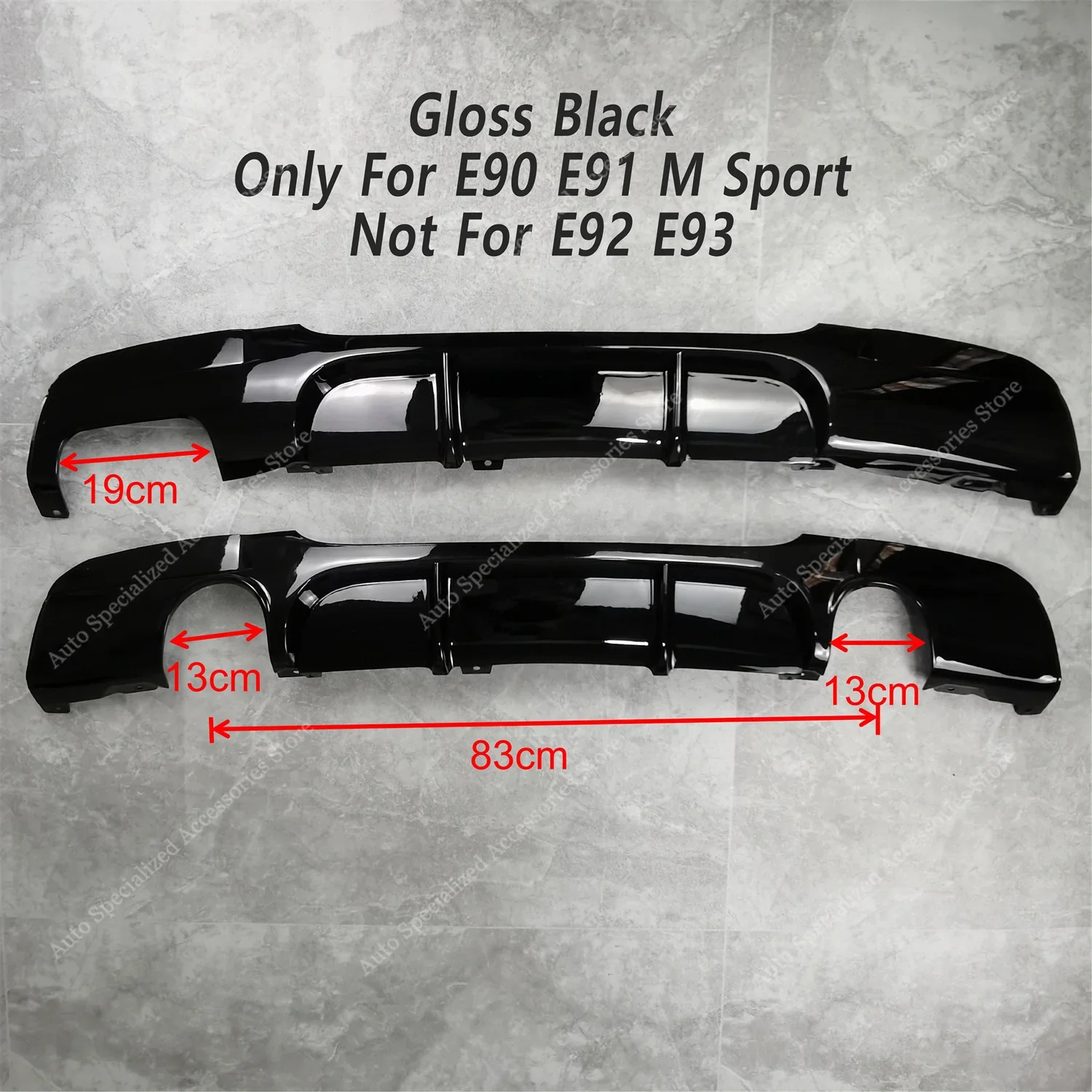 Difusor De Parachoques Trasero En Negro Brillante Para BMW Serie 3 E90/E91 M Sport 2005-2012, Salida Doble En Un Lado