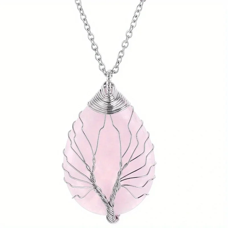 Baum des Lebens 7-Chakra-Halskette mit natürlichem Edelstein, Kristall-Energie-Heilung, handgefertigte Anhänger-Halskette, Yoga-Schmuck, Vintage für Frauen – Detail 20