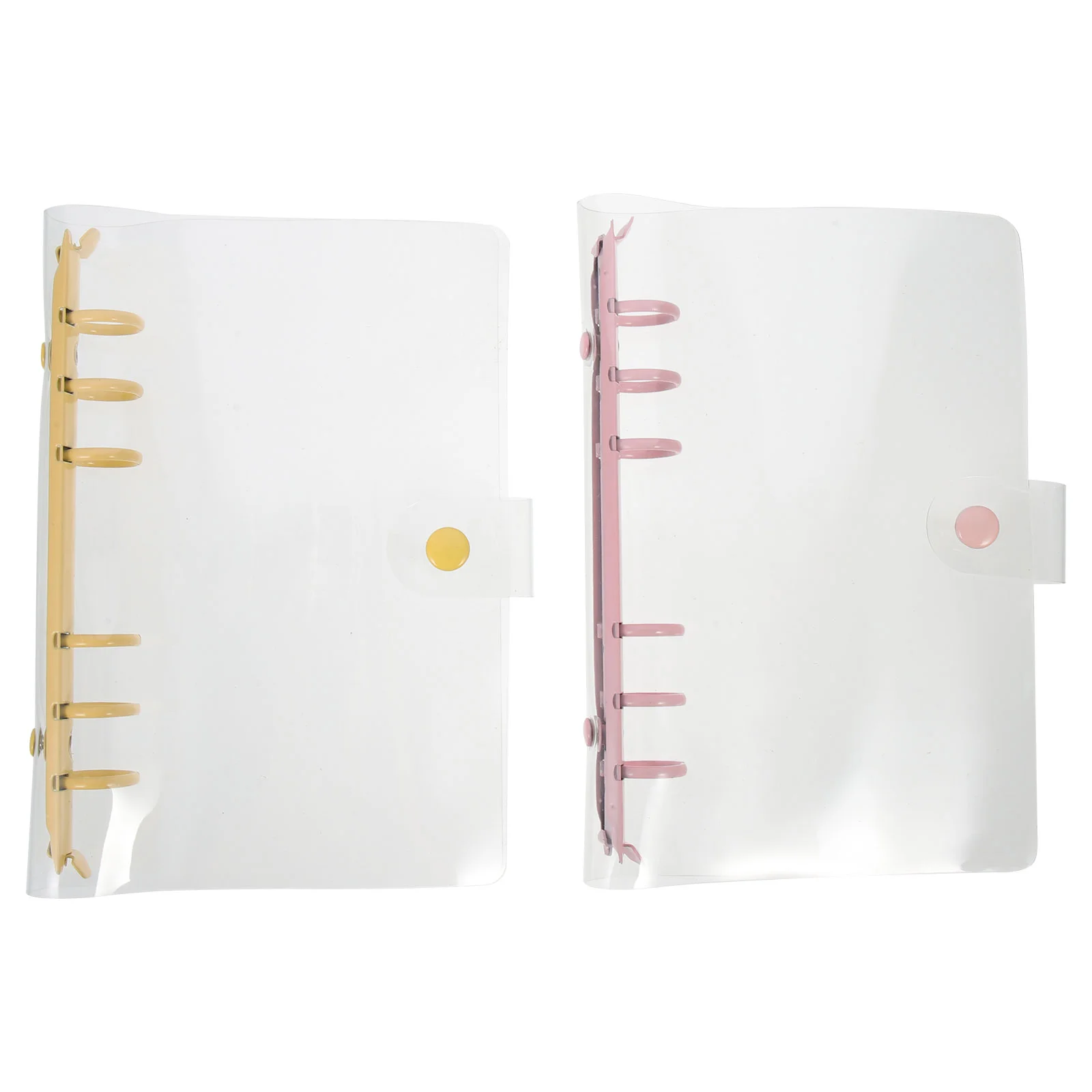 

2 Pcs Binder Notebook The Scrapbooks Loose Leaf Cover Desktop Glass Journal Plastic Shell Loose-leaf Office 6-ring