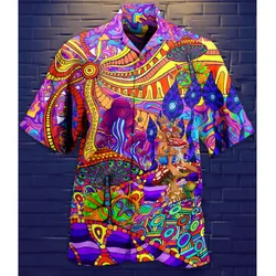 2024 Hawaiian Shirts Men 3d Printed Beach For Men Women Short Sleeve Cuban Shirts For Men Beachwear Clothes Casual Vintage Tops