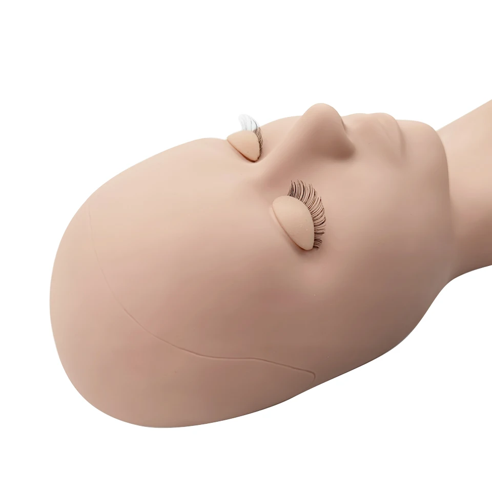 3-lagiger Wimpern-Trainings-Mannequin-Kopf, Puppen-Gesichtskopf zum Üben, Pfropfen, Wimpern-Make-up-Werkzeug, Wimpernverlängerung, Trainingsmodellkopf – Detail 14
