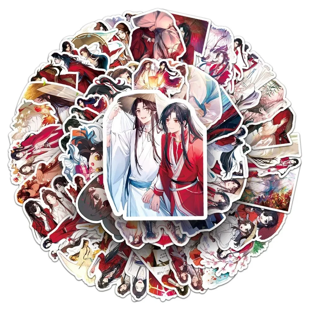 Imagem -02 - Anime Adesivos Decoração Mala Scrapbooking Laptop Telefone Papelaria Criança Pacote de Decalque Tgcf 10 Pcs 58 Pcs