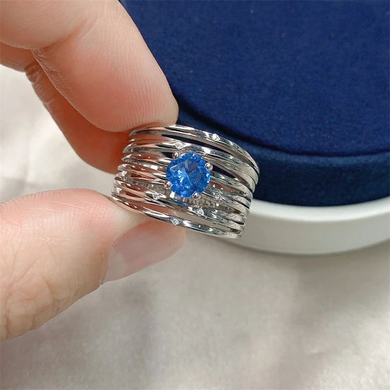 Francuski luksusowy 925 Sterling Silver biżuteria naszyjnik wisiorek damskie kolczyki pierścień Topaz darmowa wysyłka