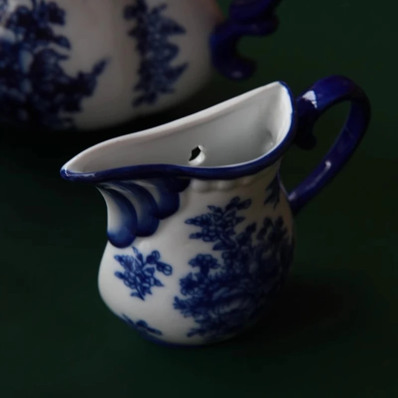 Berserk Blue White Porcelain Pendant Ceramic Large Caliber Tea Pot Light Luxury Vase Wall Hung Flower Ware High-end Decoration