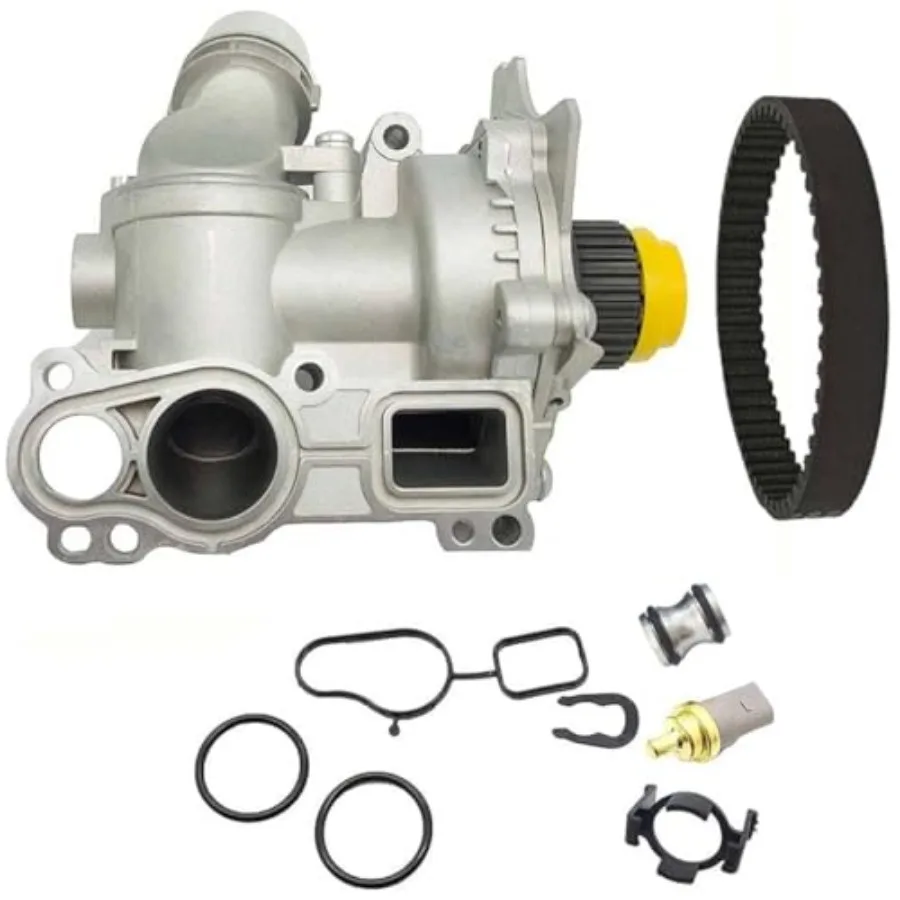 

Aluminum Water Pump With Belt for Audi A3 A4 TT VW Tiguan Jetta Golf GTI Eos Beetle CC 2.0T TSI Silver, Corrosion-Resistant, Di