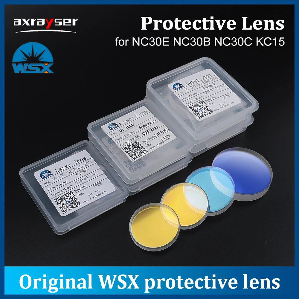 

WSX Original Laser Lens 30x5 Protective Windows 4KW 1064nm JGS1 Fused Silica Optical 18x2 20x2 For Fiber Cutting Head KC13/15